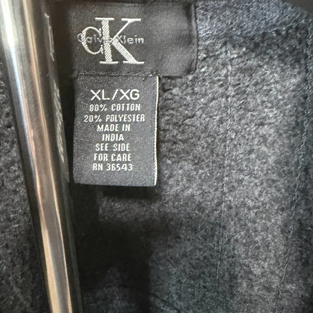 🔥SALE 🔥Calvin Klein Men's Charcoal Zip-Up Sweater M3